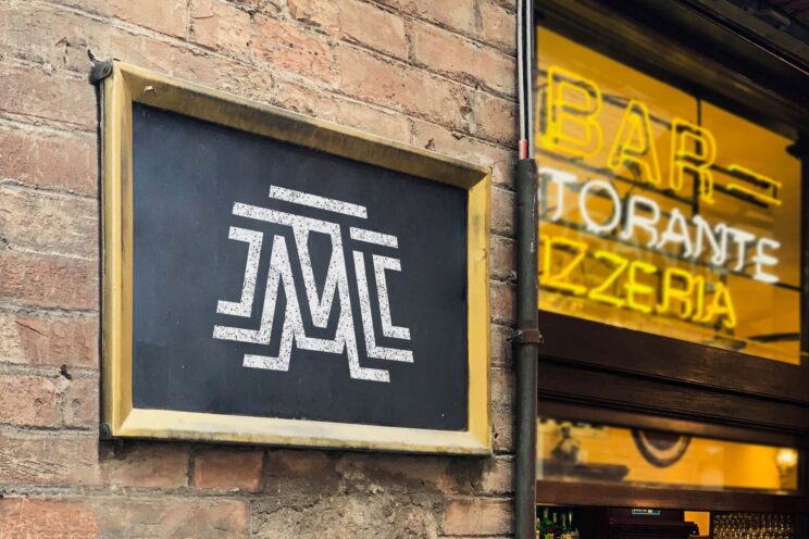 Bar and Restaurant Chalkboard Signage Mockup Symbol