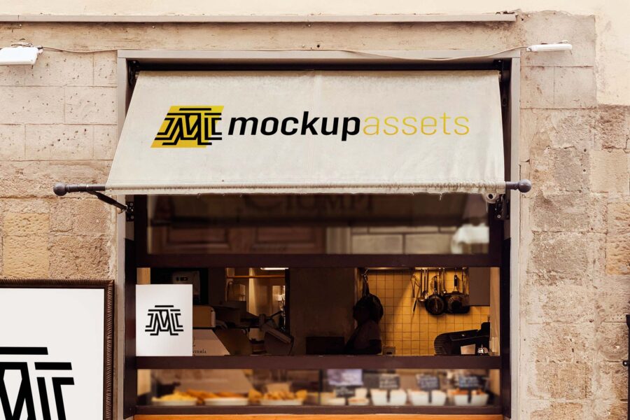 Fast-Food-Awning-and-Posters-Mockup-Light